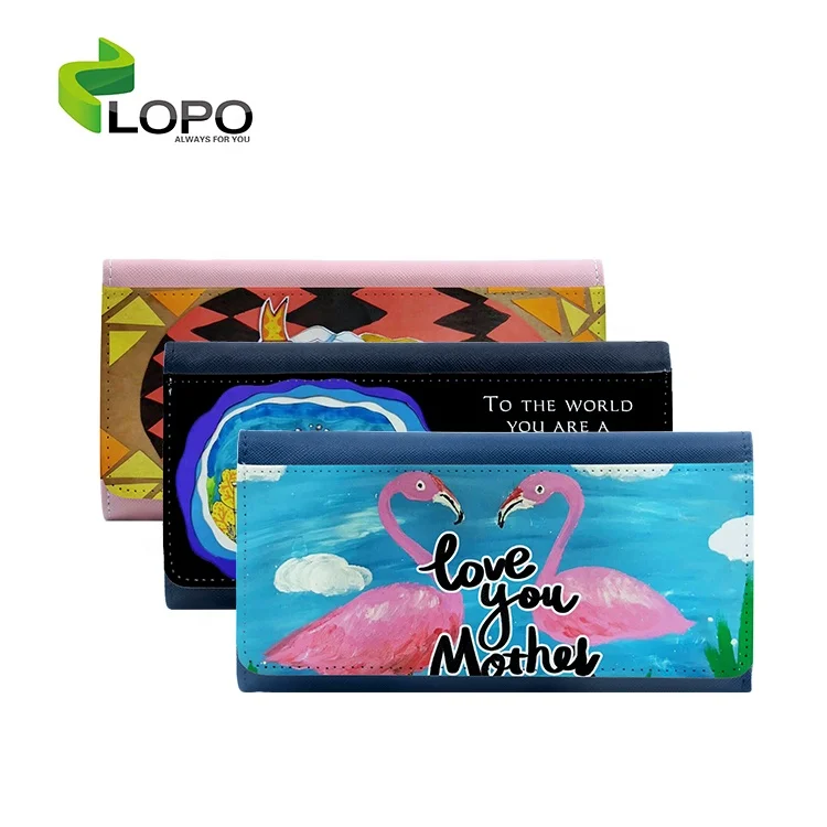 PU Leather Wallet Sublimation Blank Lady Purse for  Women Long Money Saving Paper Gift Box Gift Package Included
