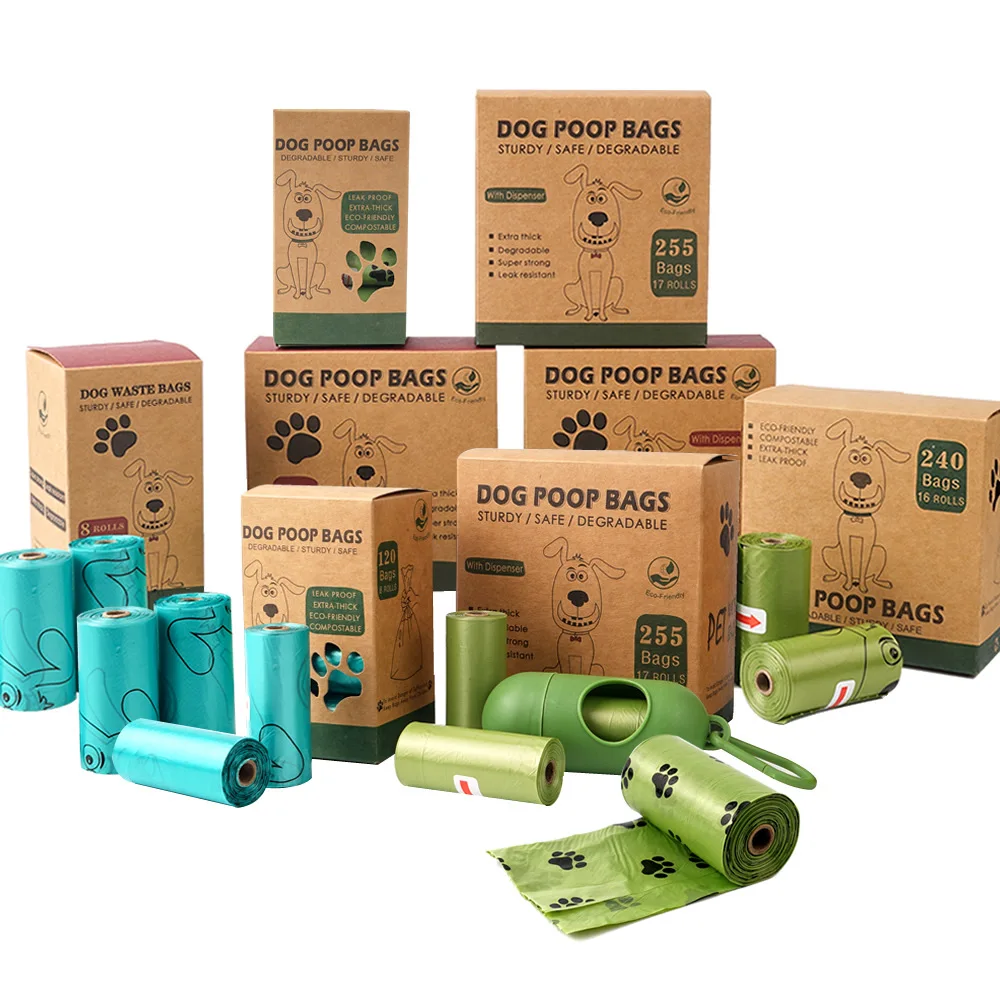 Custom Eco-Friendly Bio Degradable Dog Cornstarch Eco Friendly Compostable Biodegradable Poop Bags For Pet Poop