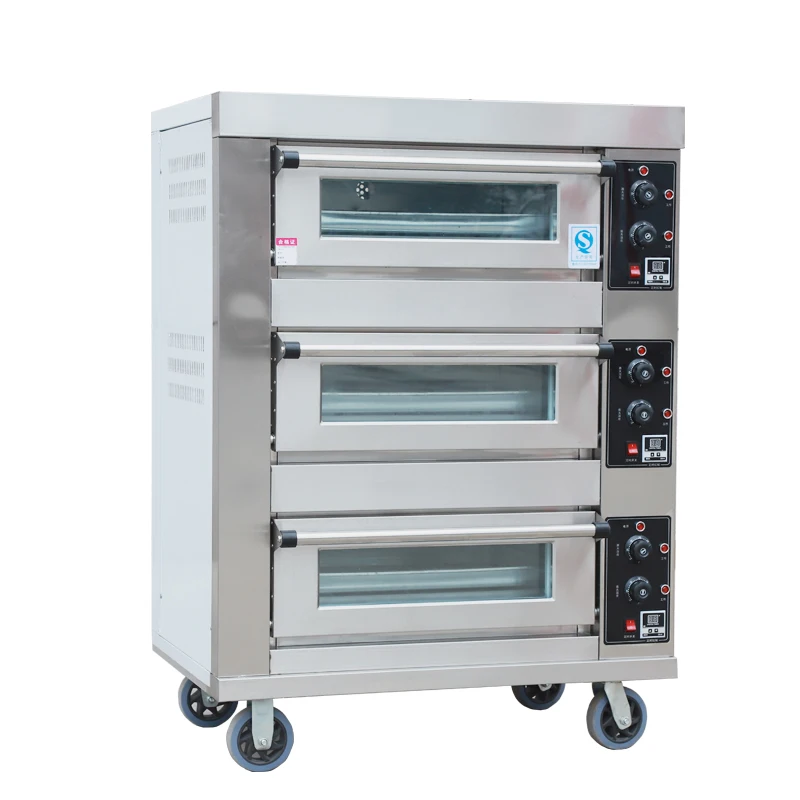 3 deck 3 trays commercial kitchen electric oven bakery machine equipment baking oven bread cake oven