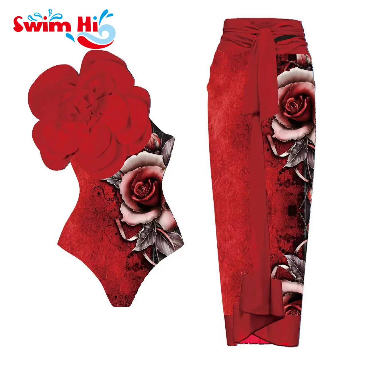 Girls One-piece Swimwear Printing Bikini Sport Outfit Swim Cover-up And Suit For Women Pool Bathing Beachwear