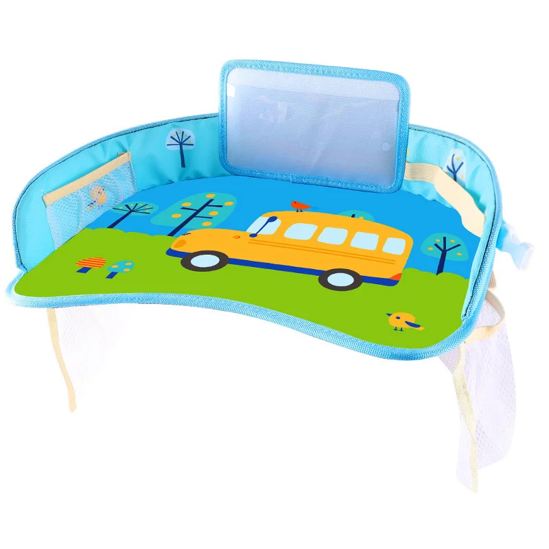 Car Baby Safety Seat Tray Child Car Storage Small Table Waterproof Car Seat Table Tray For Kids Toddler Seat Table Organizer