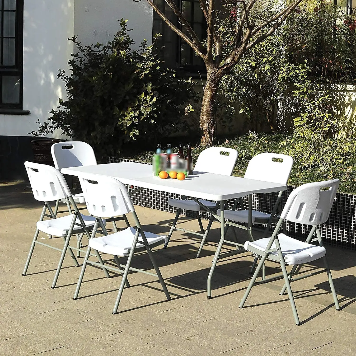 6ft 1.8m Folding Heavy Duty Catering Outdoor Trestle Party Portable Plastic Folding Tables