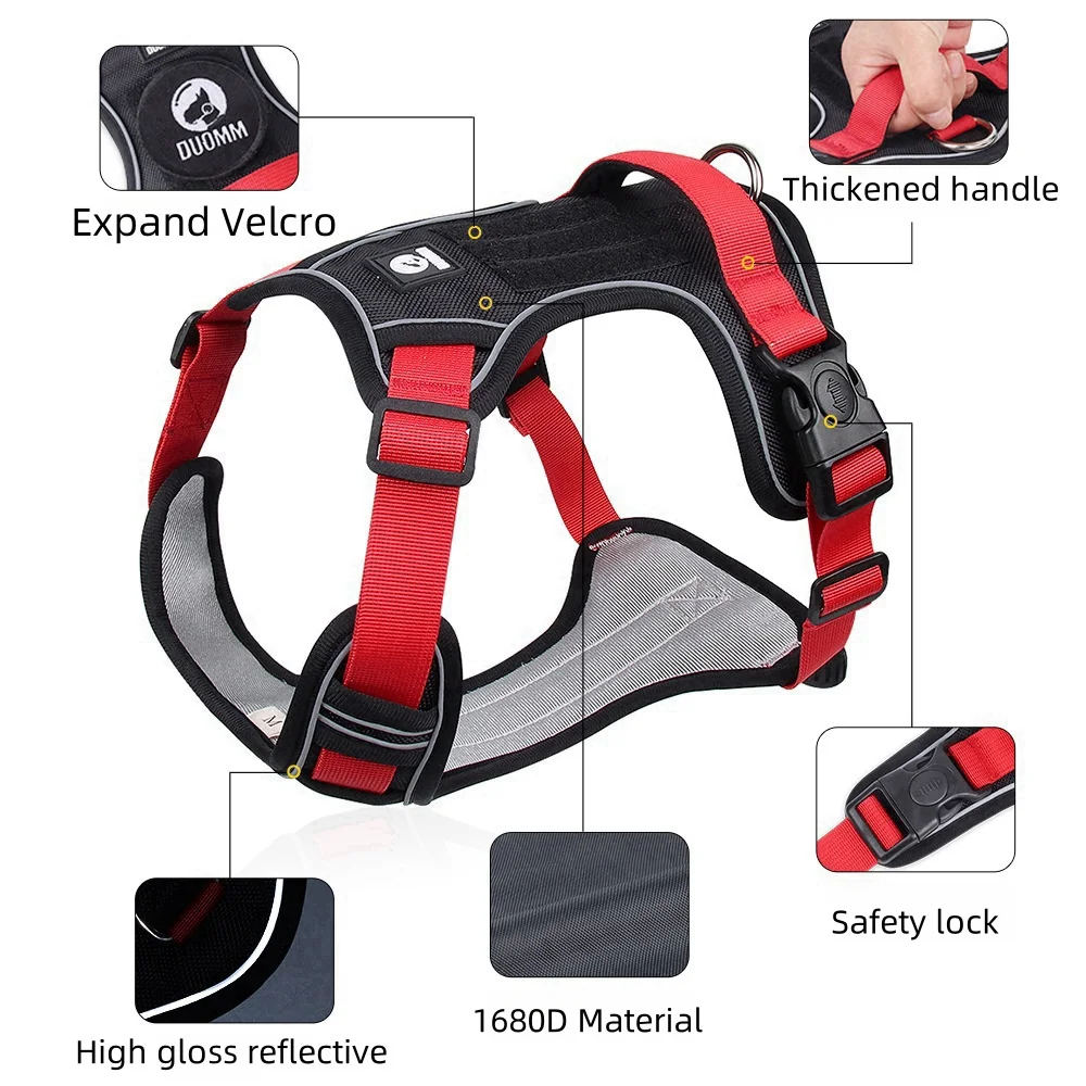 Blank Military Big Oxford Dog Cat Tactical Harnesses For Dogs Collar Chest Running Harness