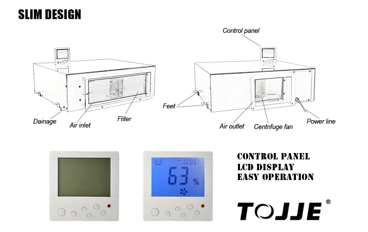 50 L/D High Quality Adjustable Duct System Crawlspace Ceiling-Mounted Dehumidifier