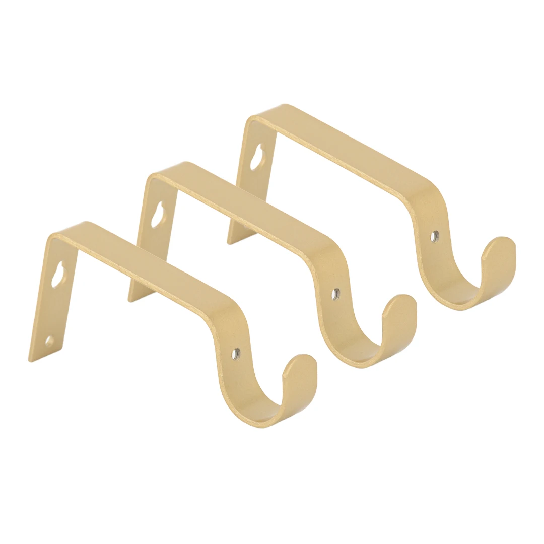 JNS Brass Curtain Double Brackets Supports UK Market Hang Curtain Pole Double Rod Brackets No Screw