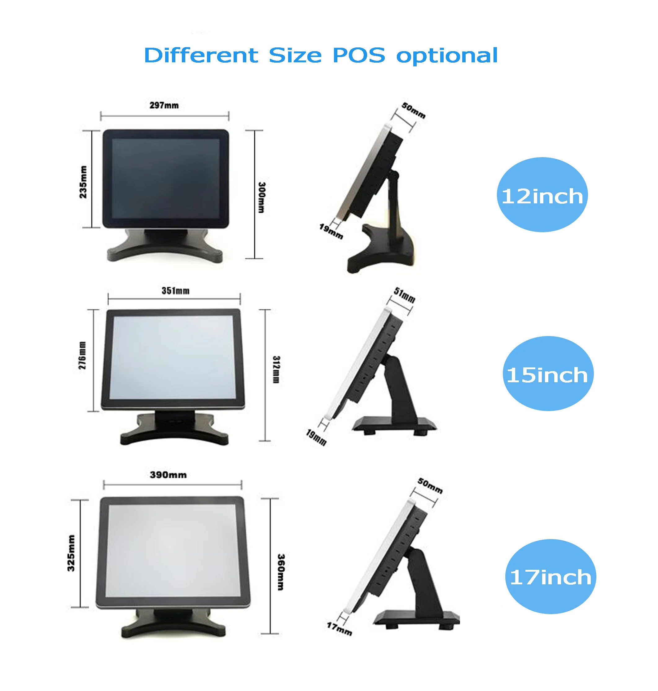 OSCY 15 inch desktop POS cash register  All-In-One+PC Computer Hardware