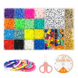 perles pour bijoux smile face Flat Round Polymer Clay Spacer Beads polymer clay beads for Bracelet Making