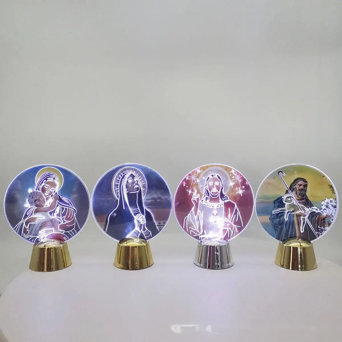 New Religious Series Acrylic Creative Ornaments LED Lights Night Lights Luminous Ornaments Gifts Decorations plastic crafts