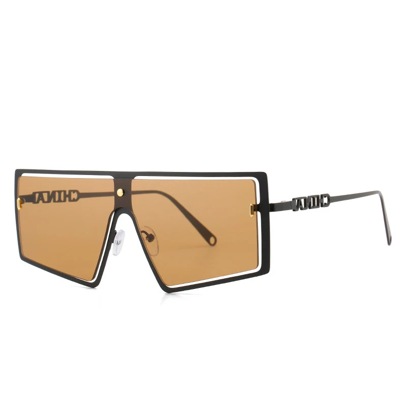 2022 Hot design Fashion Sun Shades Square Lens Sun glasses One Piece Large Frame Women Oversize Sunglasses