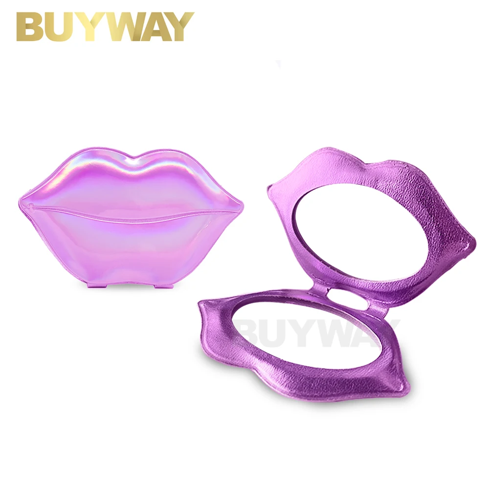 Colorful Multicolor Bling Lips Double-Sided Makeup Mirrors Portable Small Mini Pocket Hand Held Mirror Makeup Tool Purse Mirror