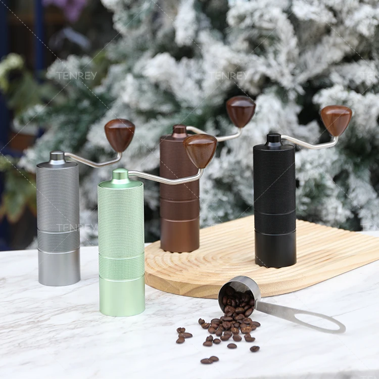 Tenrey 6 Star Conical Steel Burr Manual Coffee Grinder Capacity 20g Handheld Coffee Bean Grinder