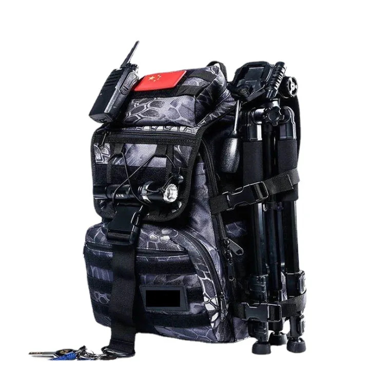 Hot Multi-Functional Outdoor Tactics Backpack Large Capacity Waterproof Hiking Backpack Python Pattern Camouflage Backpack