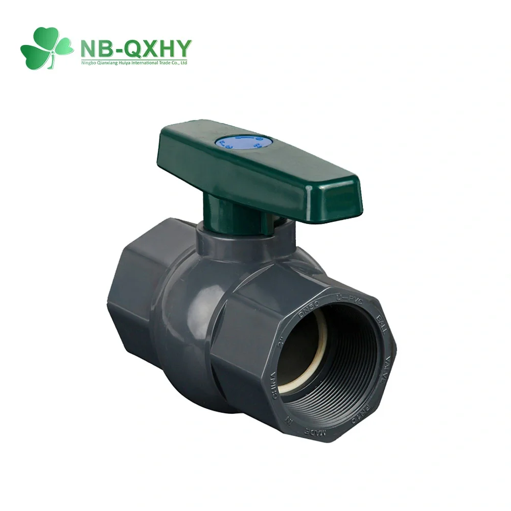 High Quality Dark Green Long Handle Threaded PVC Plastic Octagonal Ball Valve