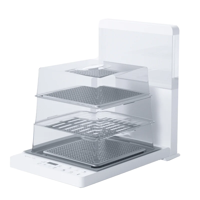 Digital food steamer large capacity electric food steamer 3- layers 304# stainless steel square food steamer