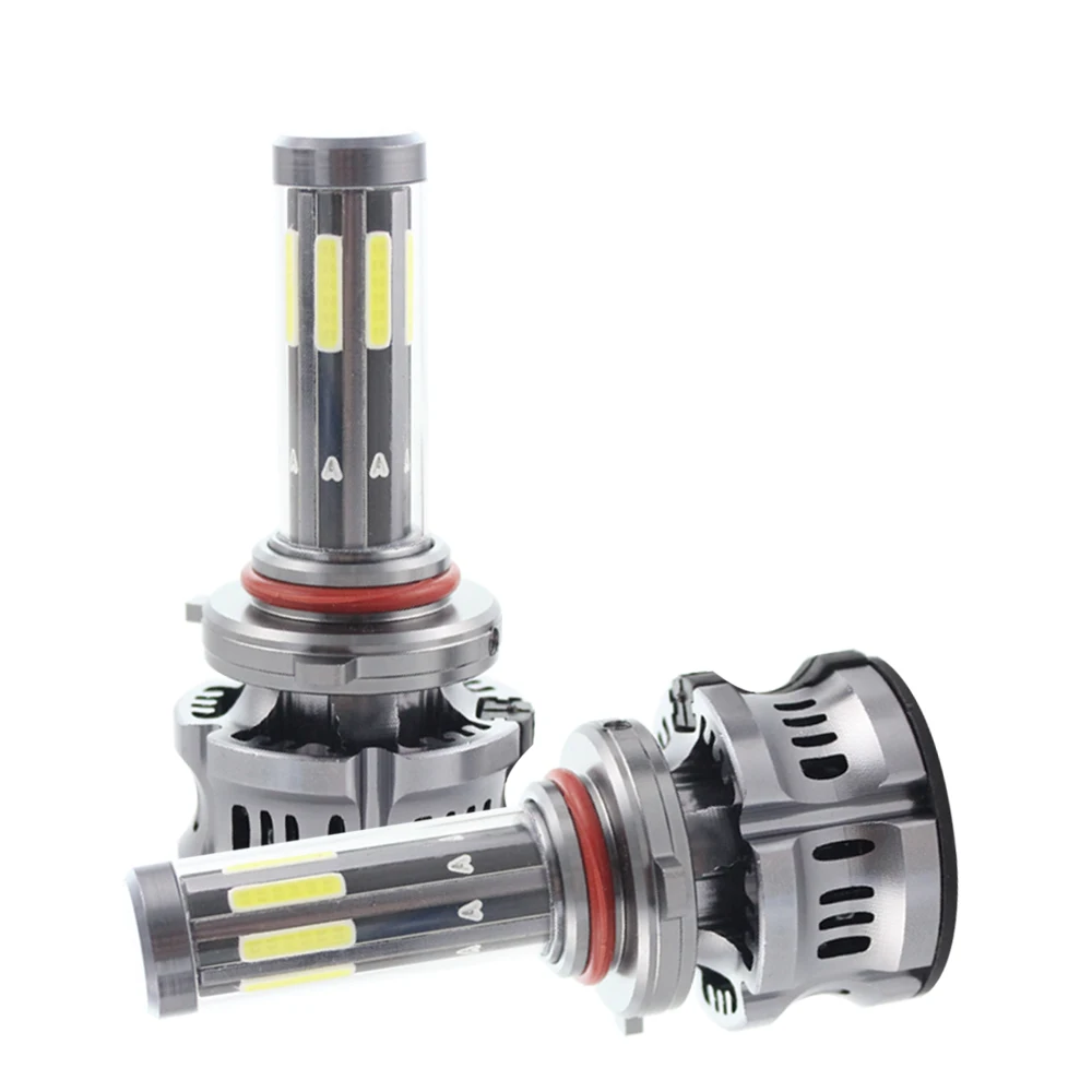 Car Light 8 Sides H8 Brightness H11 9005 9006 Car H11 Auto Led H4 H7 Headlight Bulbs Universal Led Head Lamp N8 H7 COB 12V
