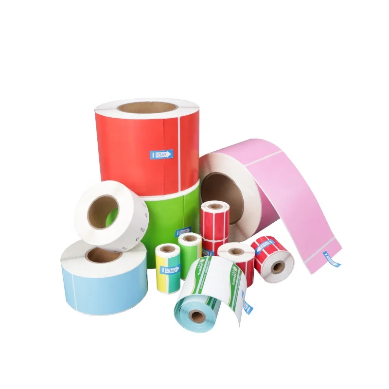 Custom Clear Manufacturer Thermal Adhesive round/square Food/Shipping/ Lip/Perfume Colour  Label  Direct Thermal  Label Roll