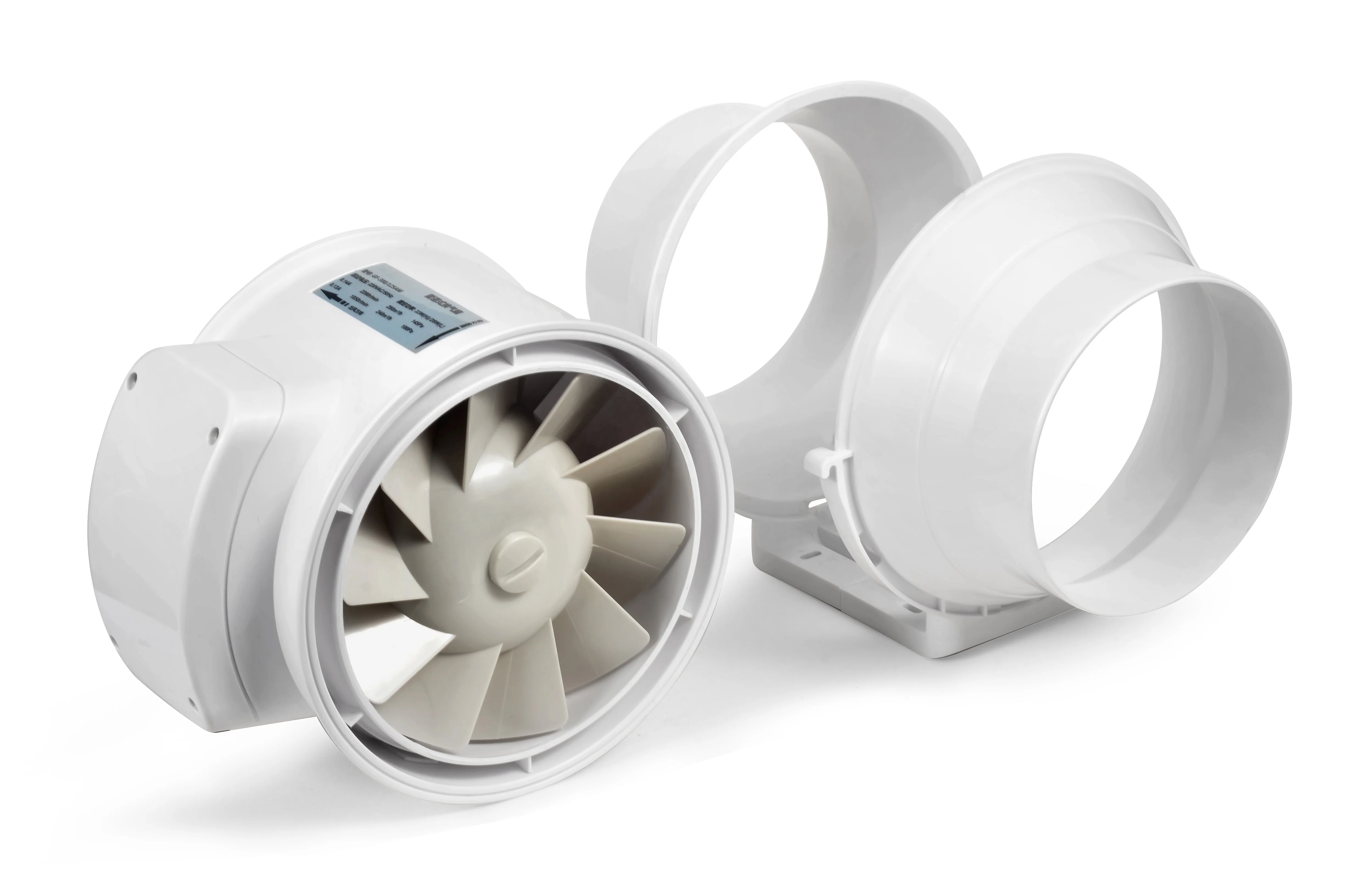 Hon&guan factory direct sales AC cooling product silent mixed-flow fan 8 inch 200mm diameter HAVC exhaust blower fan