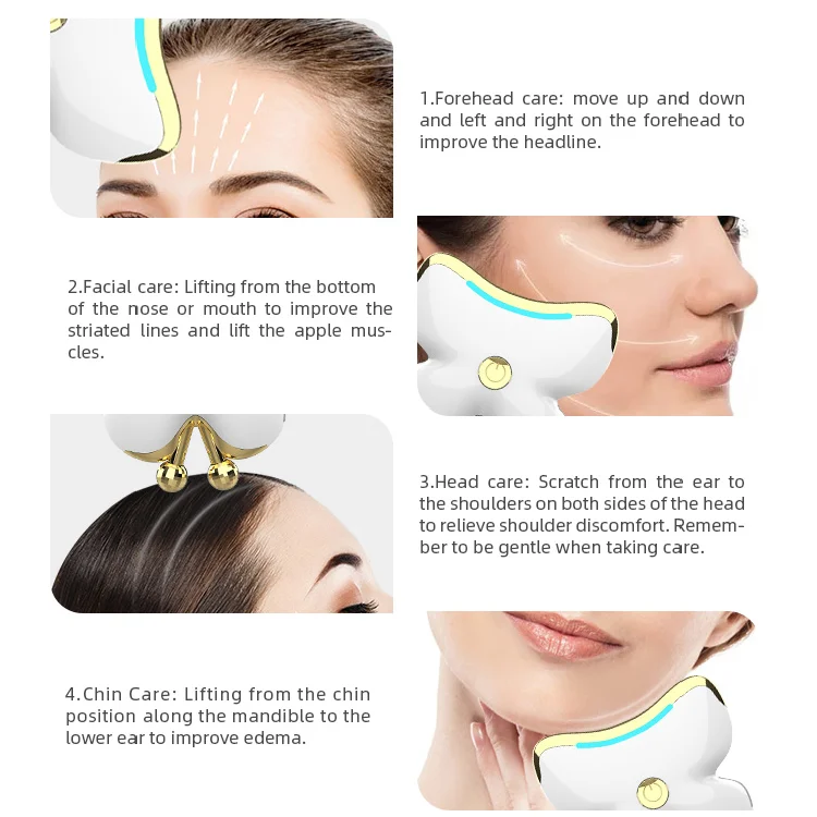 Newly Designed Rechargeable Butterfly Vibration Heating Guasha Electric Facial Electric Gua Sha Massage Tool