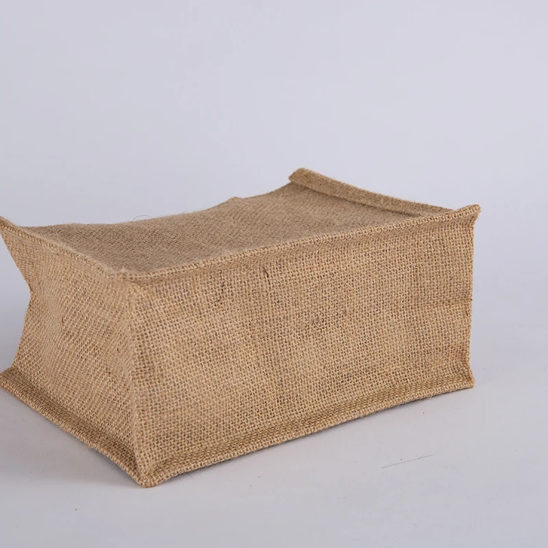 Wholesale rope handle custom jute bag,cheap jute tote bag, jute tote shopper bag