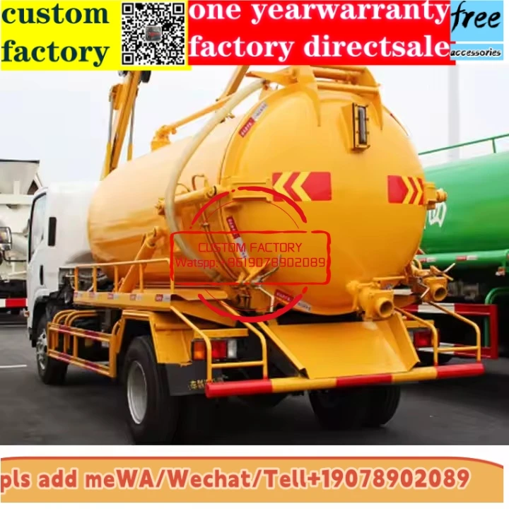 isuzuu 700p Diesel Dongfeng Rhd High Pressure Water Jetting Sewage Septic Tanker Truck for Sale Sewer Cleaning Truck in dubai