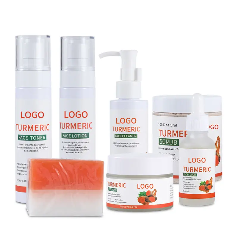 OEM/ODM Pure Natural Turmeric Anti Aging Facial Products Whitening Skincare Anti Acne Turmeric Skin Care Set