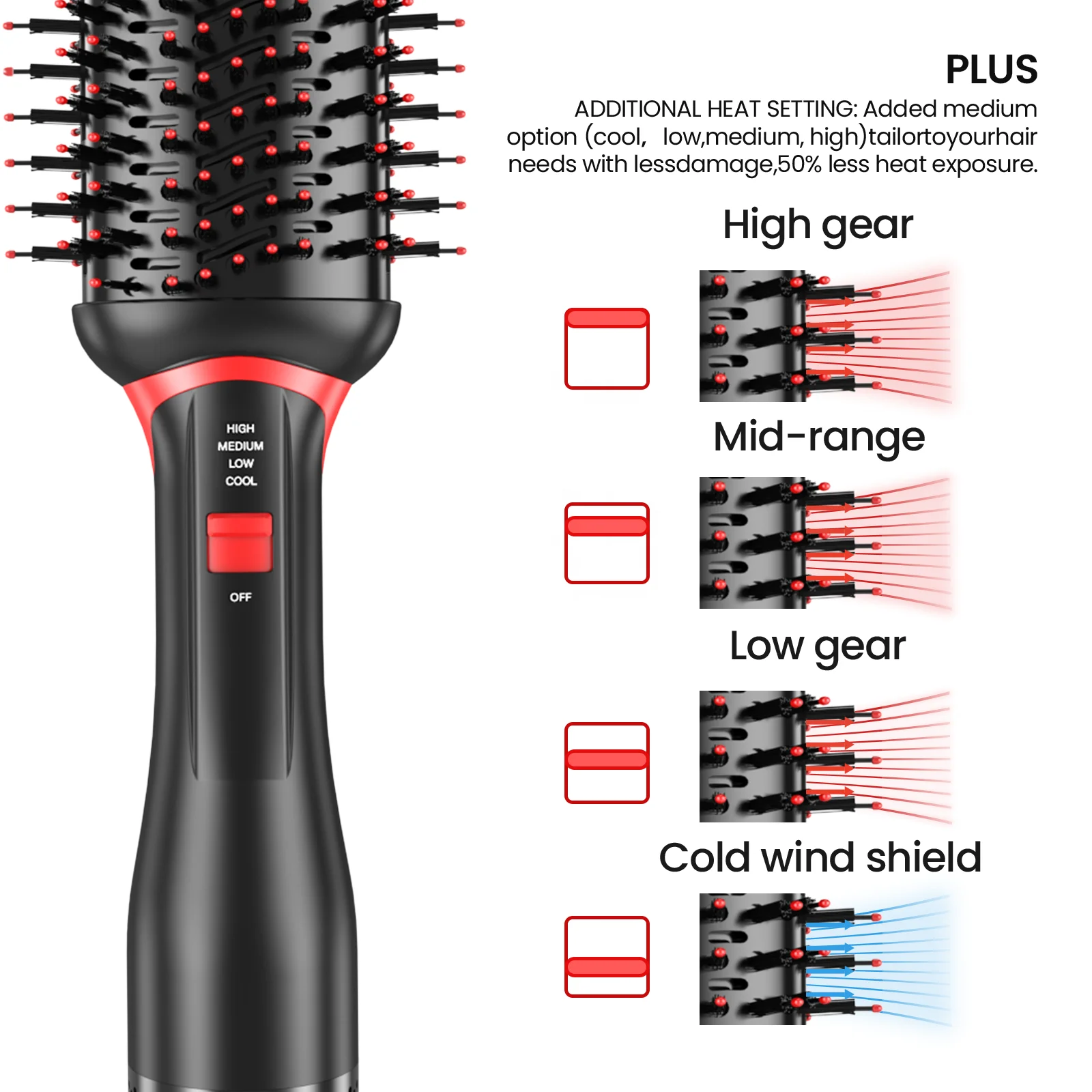 Professional dryer brush hair styler blow dryer comb heated comb hot air brush rotating curler iron salon hair straightener comb