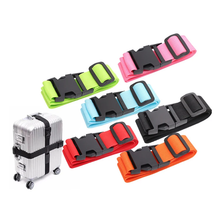 Custom Sublimated Print Logo Suitcase Strap With Tsa Lock Buckle Woven Nylon Pp Polyester Travel Luggage Belt Strap