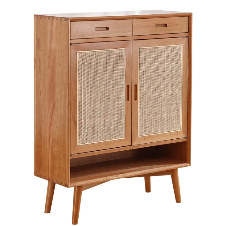 Деревянный Современный японский шкаф для хранения обуви из ротанга в скандинавском стиле хорошего
