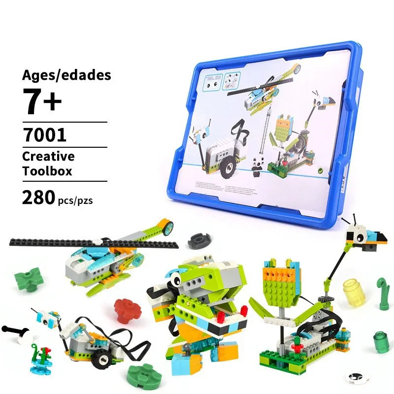 DIY Programed Robot Electronic Educational Bricks Compatible With Legoed WEDO 2.0 STEM Building Block Set Toys Educational