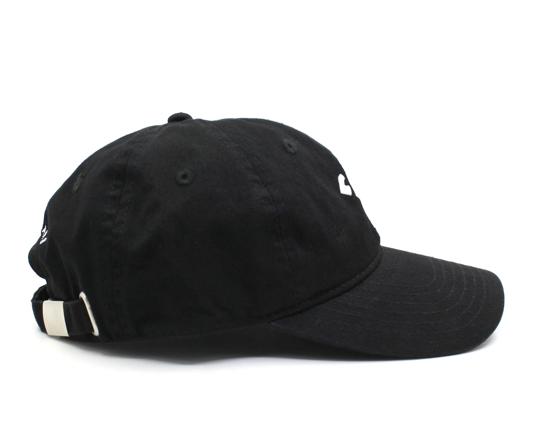 white/black 100% Cotton Twill Six  panel unstructured Baseball Cap with embroidery logo outer door running golf  sports caps