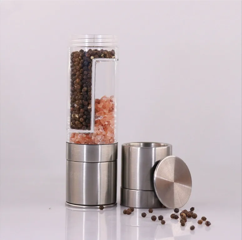 Kitchen supplies seasoning bottle 2 In 1 salt and pepper grinder black pepper mill grinder