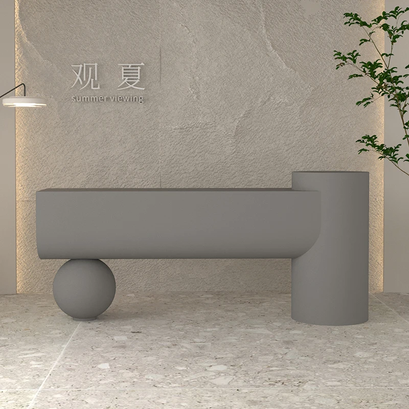 Top quality custom LED reception desk beauty salon design, with monitor customer reception desk