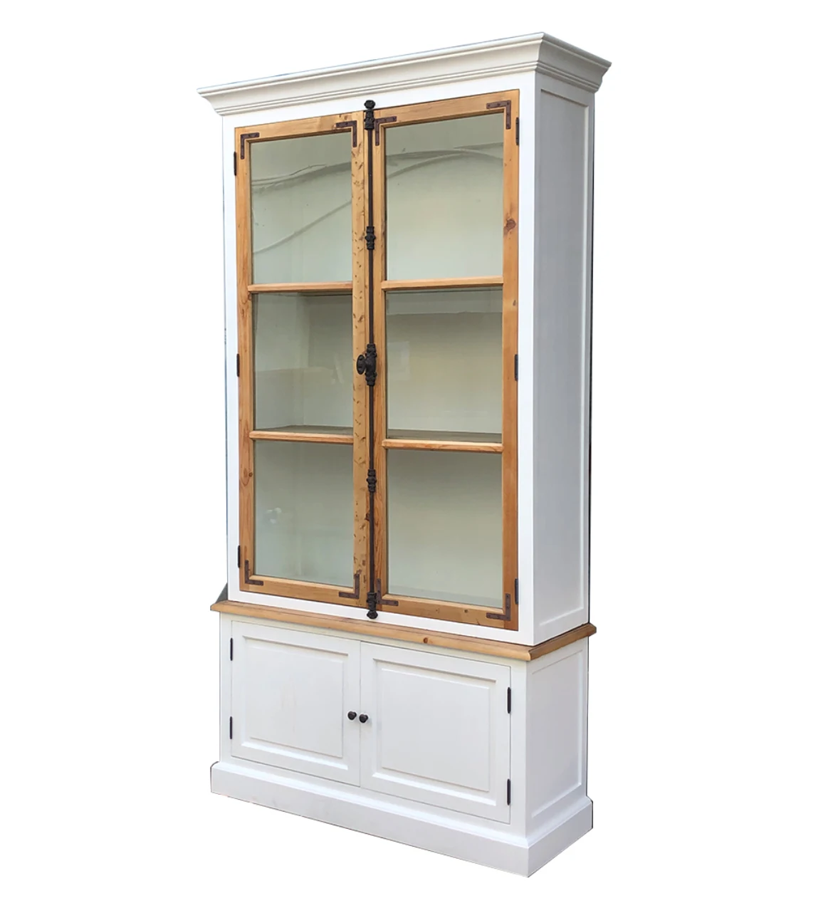 High quality indoor furniture single book shelf cabinet wooden bookcase with glass doors