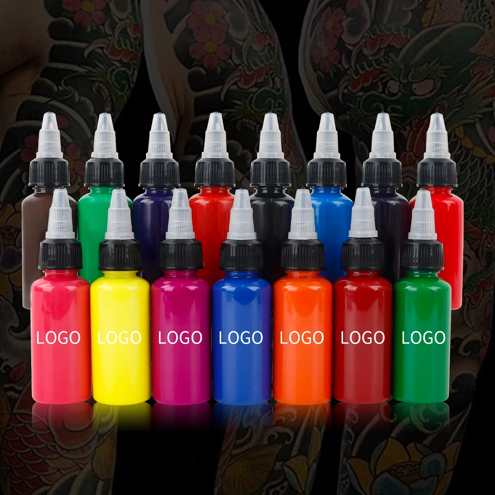 OEM Professional Organic Tattoo Ink Pigment Long-Lasting Original Liquid Waterproof Makeup Body Art Permanent Tattoo Color