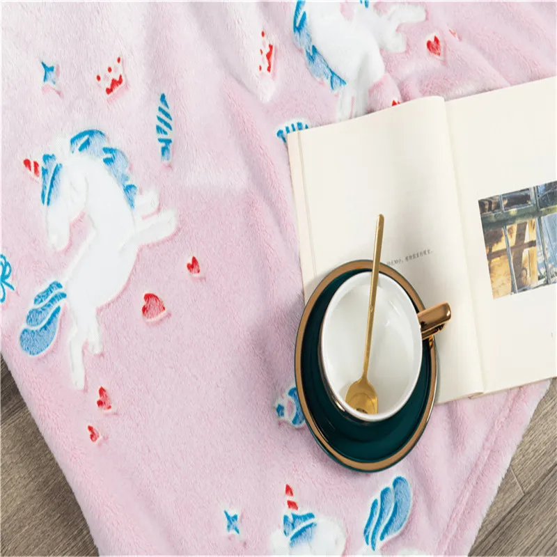 Magic Blanket Children Luminous Glow Fluorescent Soft Blankets for Bed Sofa Throw  Blanket Cartoon Design