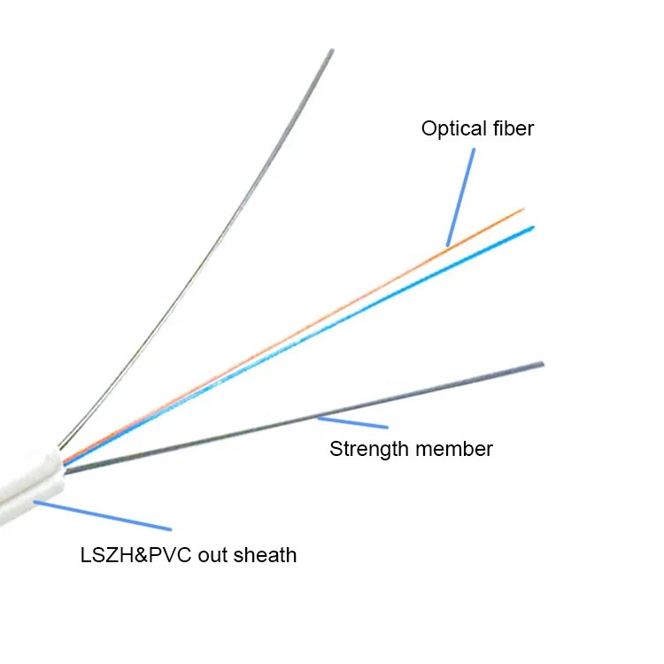 G657a2 Lszh Self Supported fiberhome figure 8 optical fiber drop cable round FTTH 4 core  6 core fiber drop cable outdoor indoor