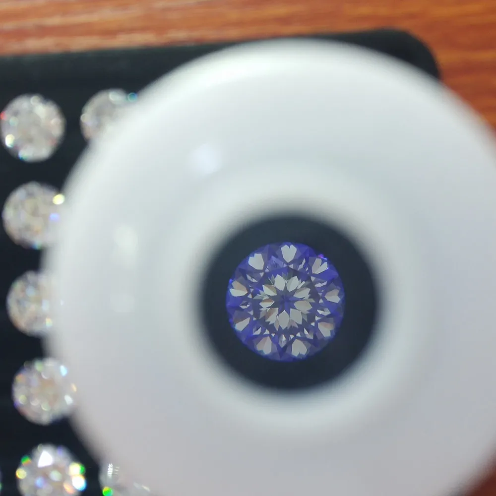 round brilliant cutting nine hearts and onw flower cutting white loose cubic zirconia stones