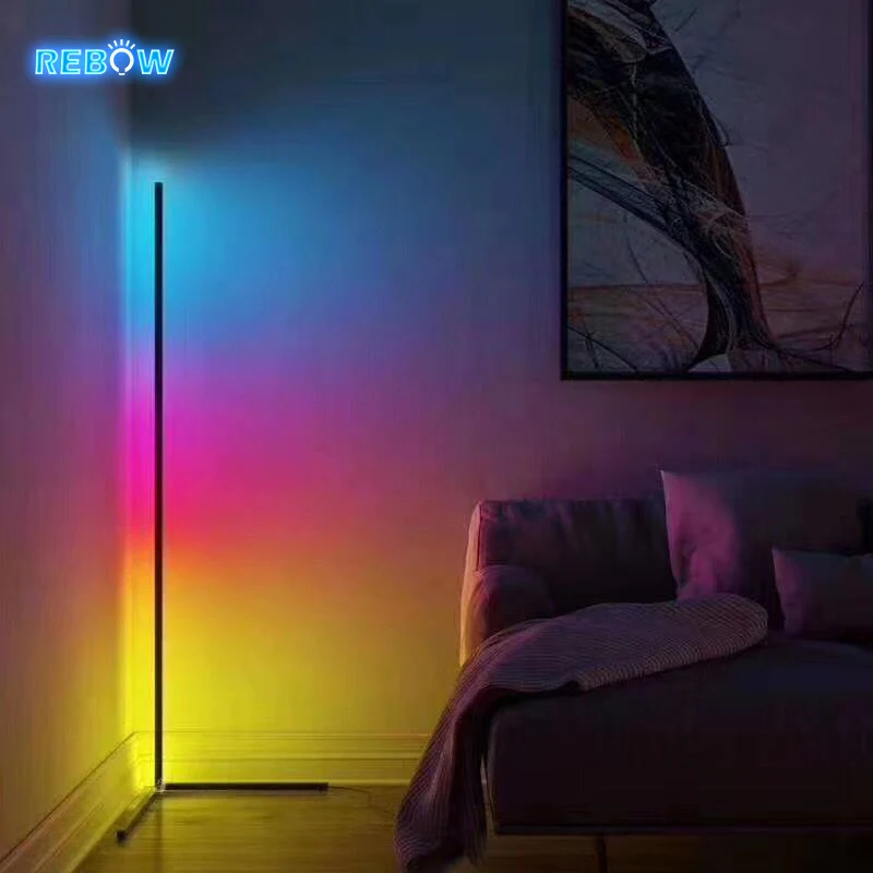  Прямая поставка Современные Напольные светодиодные Угловые лампы rgb с дистанционным управлением в скандинавском