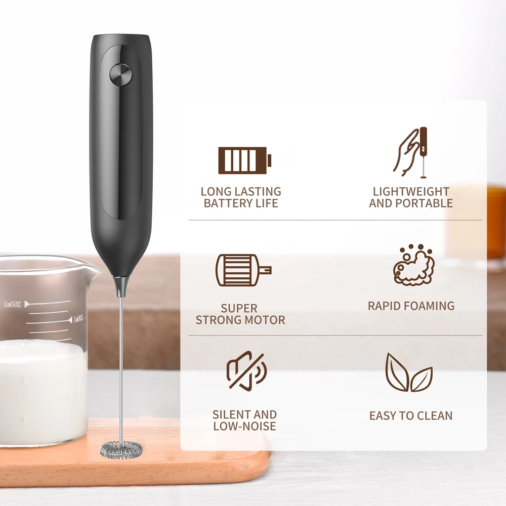 Wholesale New 2AA Batteries Mini Handheld Milk Frother Electric Mixer for Coffee,Chocolate
