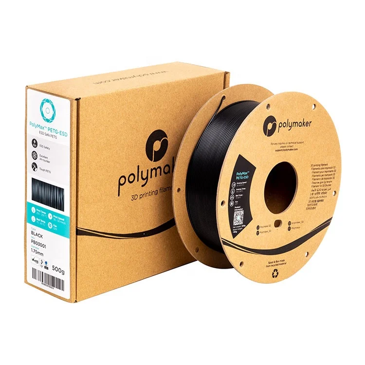 Electrostatic Discharge Safety Tough 0.5kg/1.75mm Polymaker PolyMax PETG-ESD 3D Printing  PETG Filament