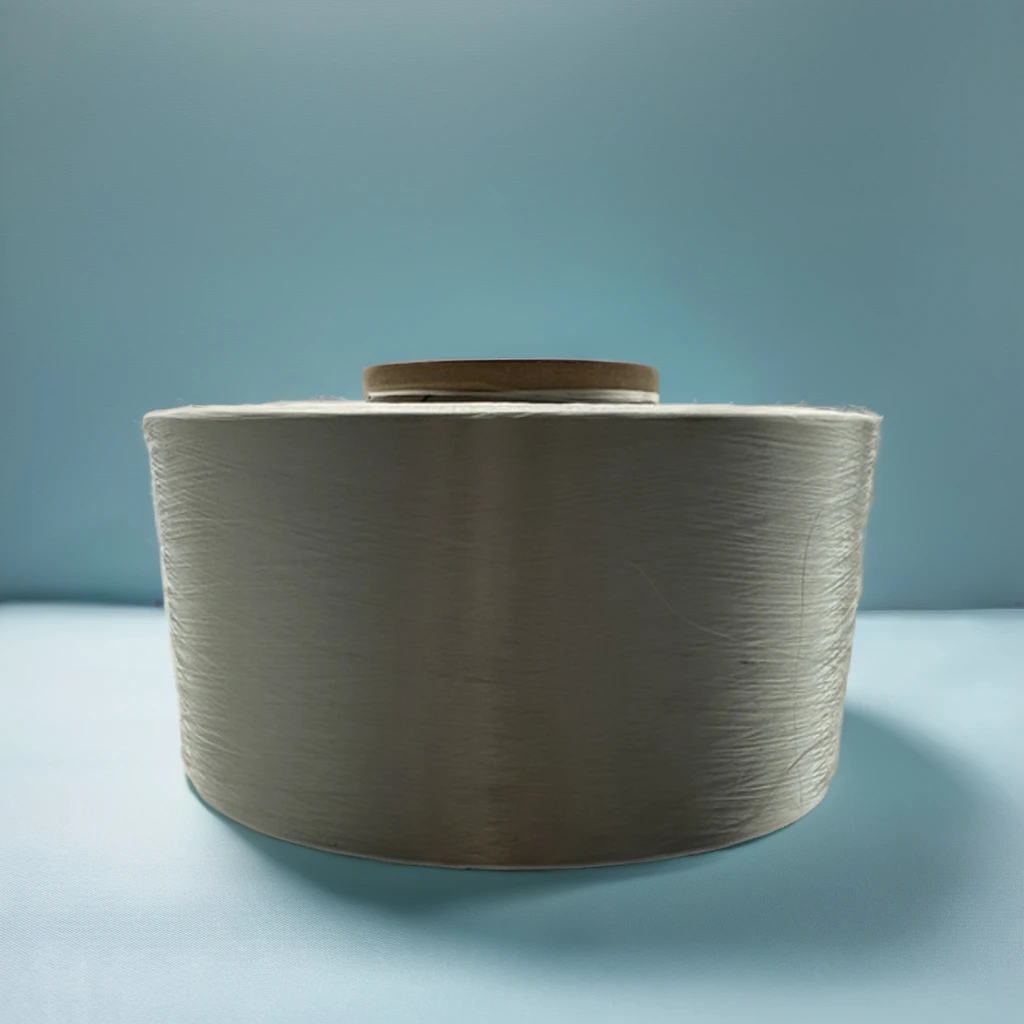 Регенерированная пряжа переработанная 100% полиэфирная SEMI-DULL FDY 190D/48F постпотребительский полиэстер промышленный необработанный белый для ткачества