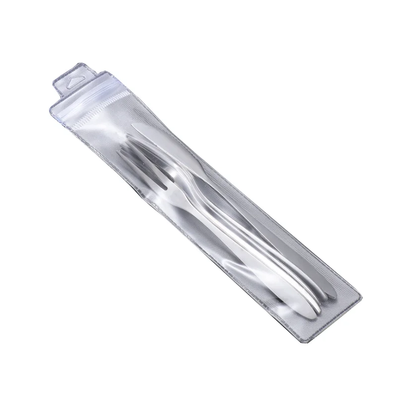 Reusable stainless steel dessert cake knife and fork family hotel with small fork