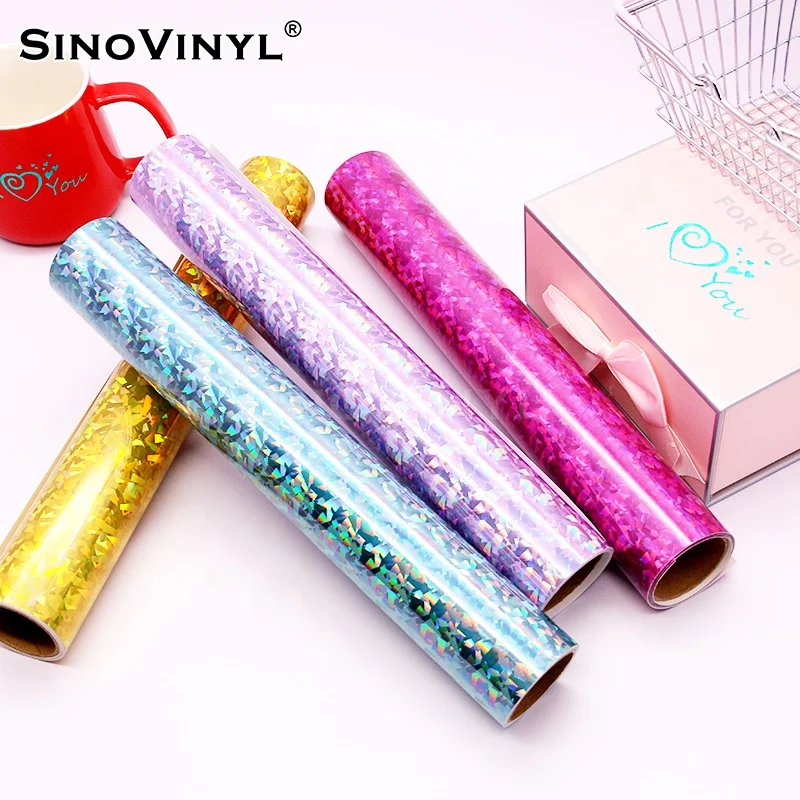 Chrome Laser Holographic Crack Permanent Vinyl Adhesive Sticker Craft Sheet