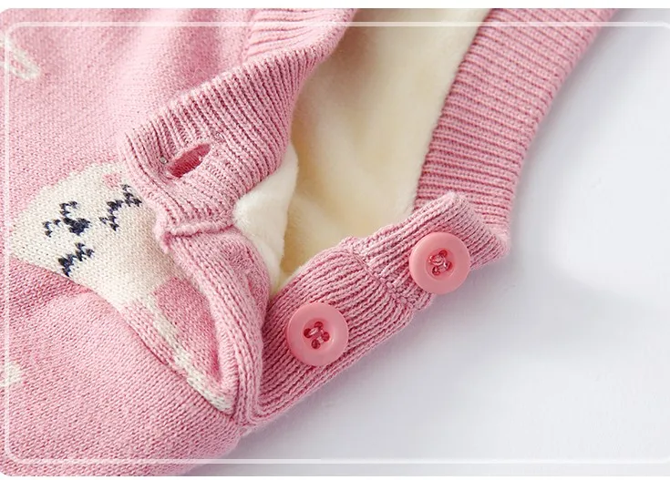 
cartoon animal jacquard thickening knit baby sweaters winter baby clothes kids pullovers 