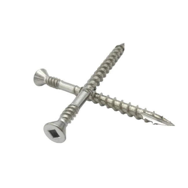 316 304 A2 A4 Stainless steel Decking Screws Double Thread Square Drive SS Hardwood Deck Screw