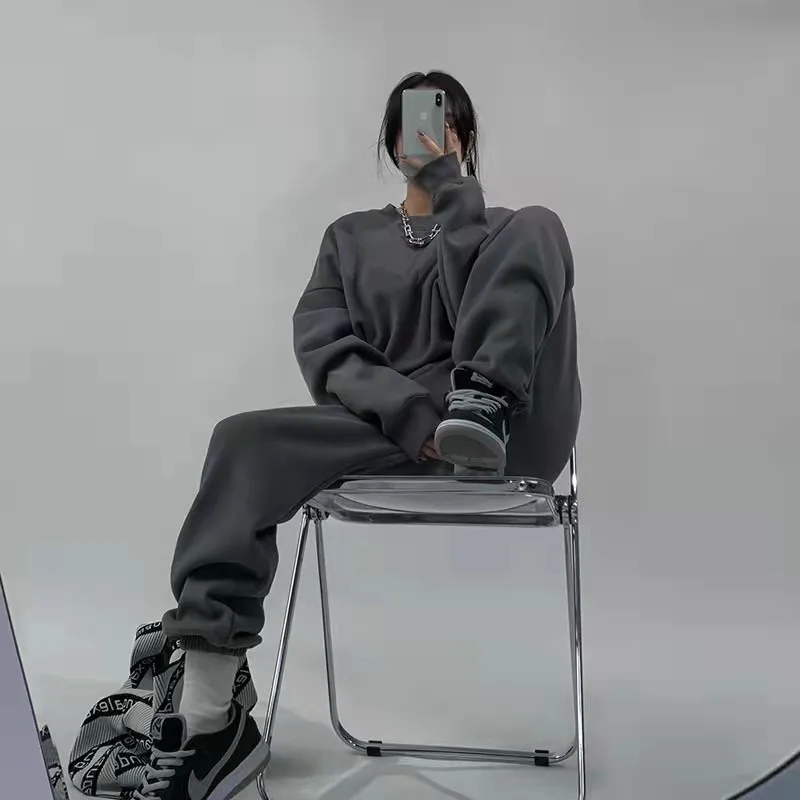 French terry acid washed pullover oversized hoodie embroidered distressed hoodie wholesale acid washed crewneck sweatshirts