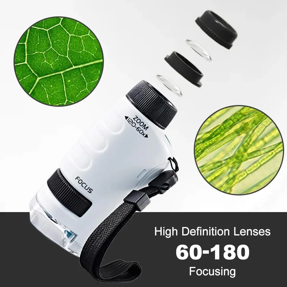 2025 New Mini Microscope for Kids Pocket Microscope Your Little Scientist Miniscope Kids Microscope Handheld Mini Scope for Kids