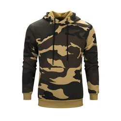 Men Custom Logo High Quality Oversized Camouflage Pullover Sweatshirt Gym Hoodies