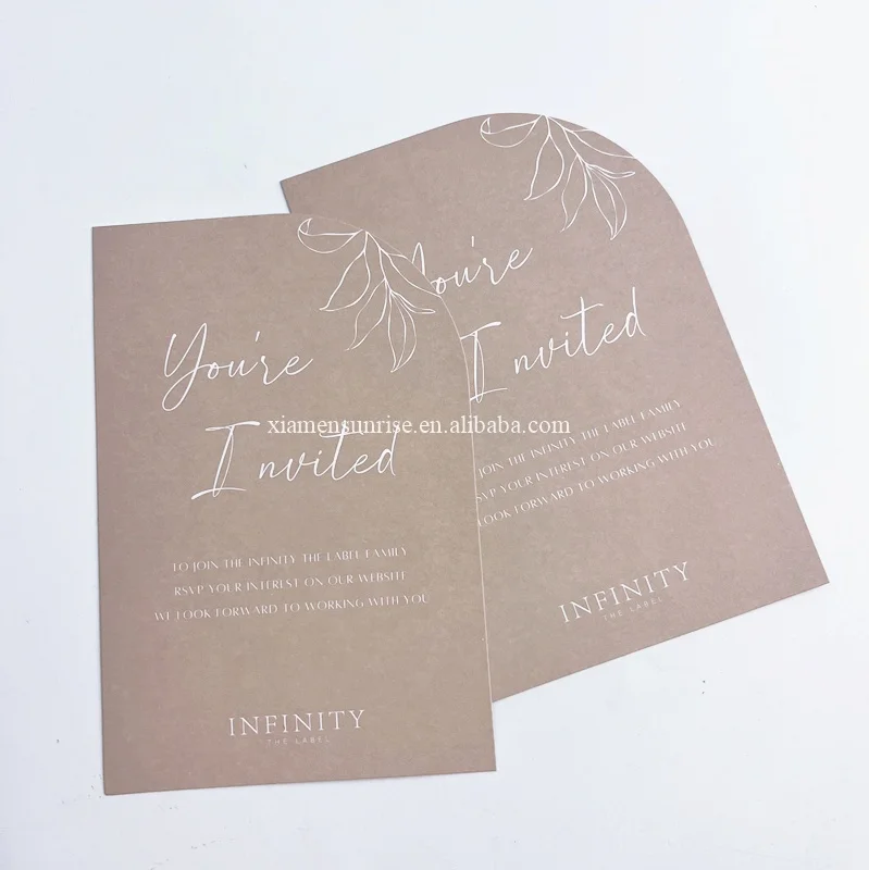 Custom embossed logo greetings card birthday wedding invitation cards machine print
