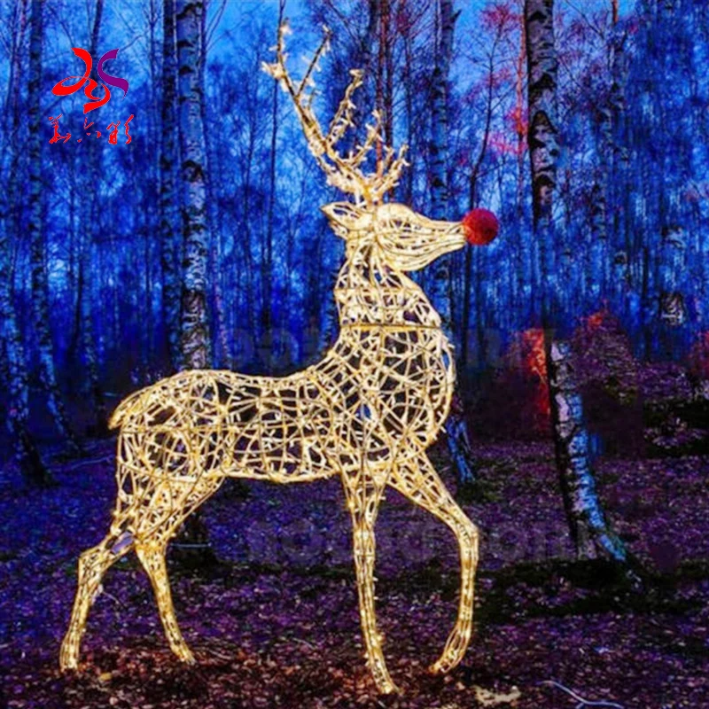 professional lighting project Holiday Customized  LED Decorative Large Outdoor Christmas Reindeer 3d led street motifs lights